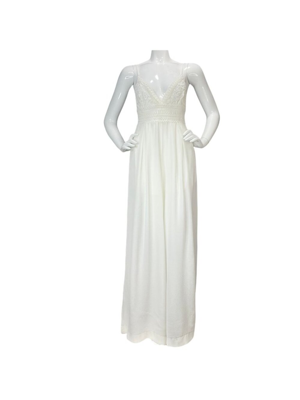 Style Rack Jumpsuit Womens Sz M White Wide Leg Open Back Beach Wedding Nwot $59